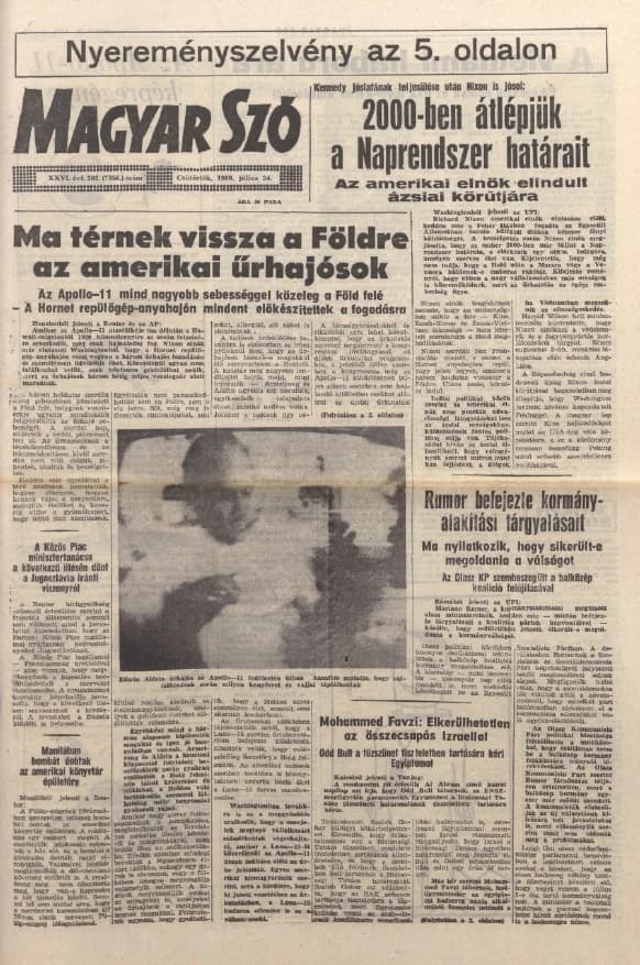 Magyar Szó, 26. évf. 1969. július 24. 202. sz. 1–16. oldal