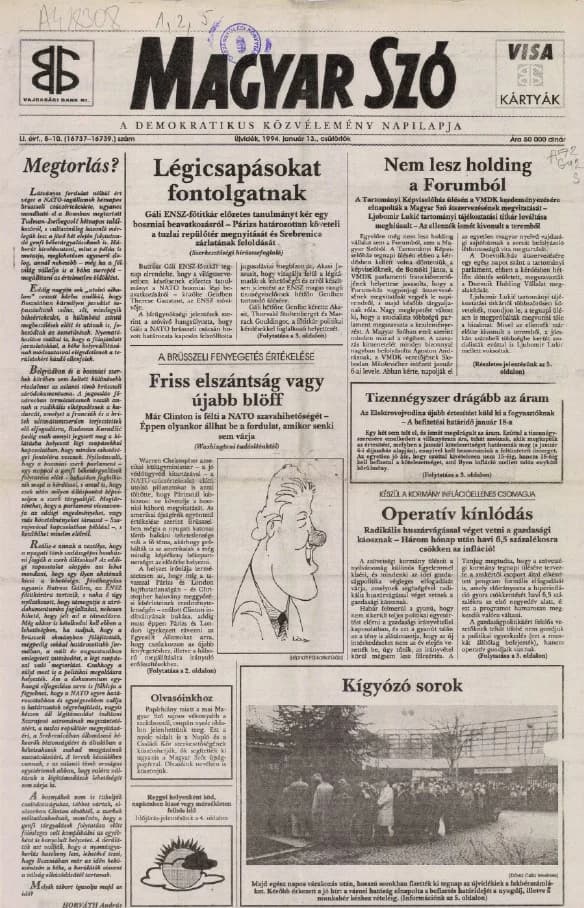 Magyar Szó, 51. évf. 1994. január 13. 8–10. sz. 1–8. oldal