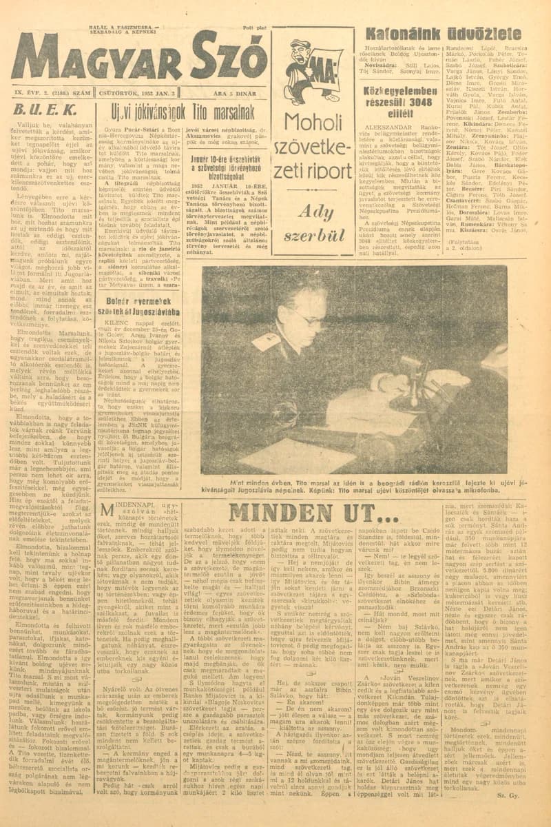 Magyar Szó, 9. évf. 1952. január 3. 2. sz. 1–4. oldal