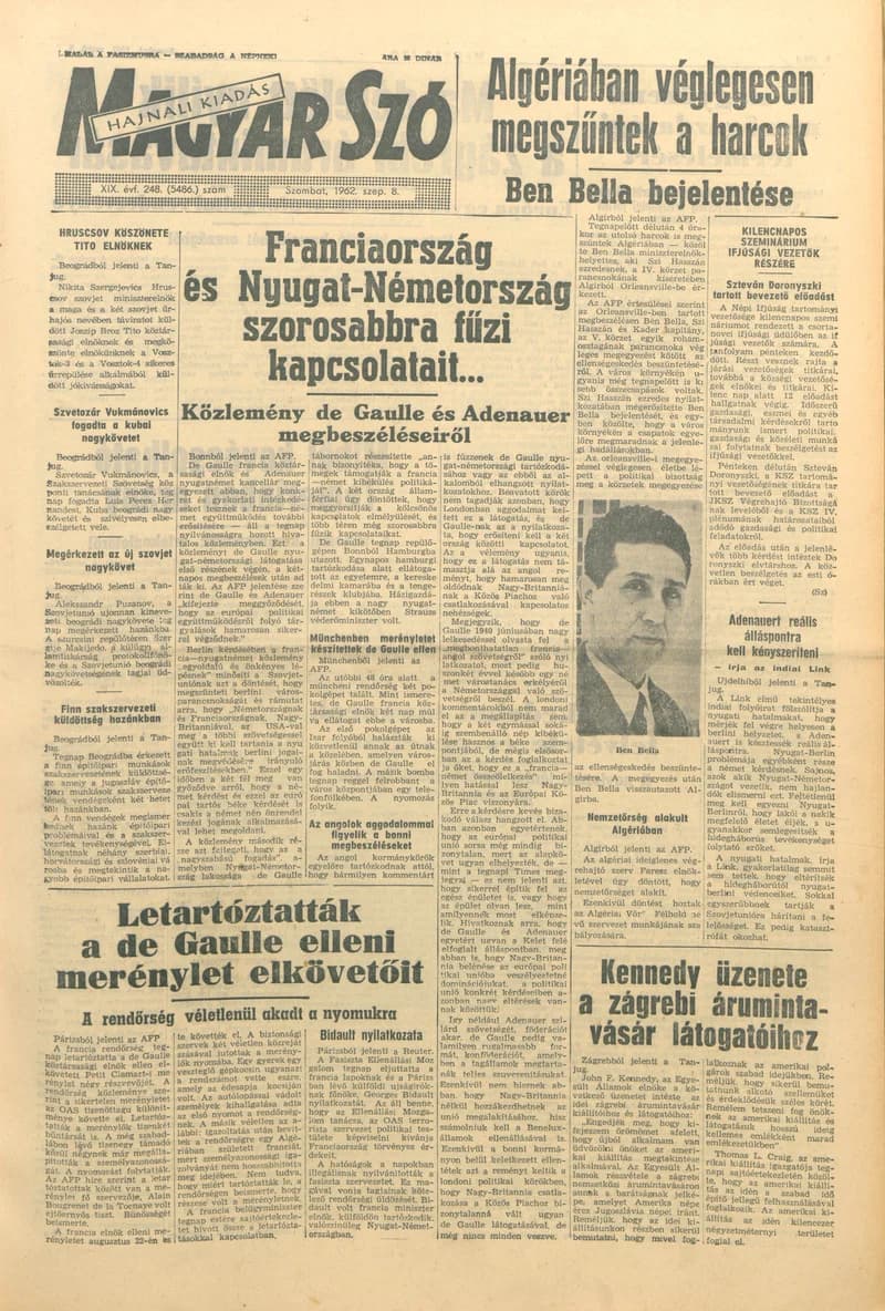 Magyar Szó, 19. évf. 1962. szeptember 8. 248. sz. 1–12. oldal