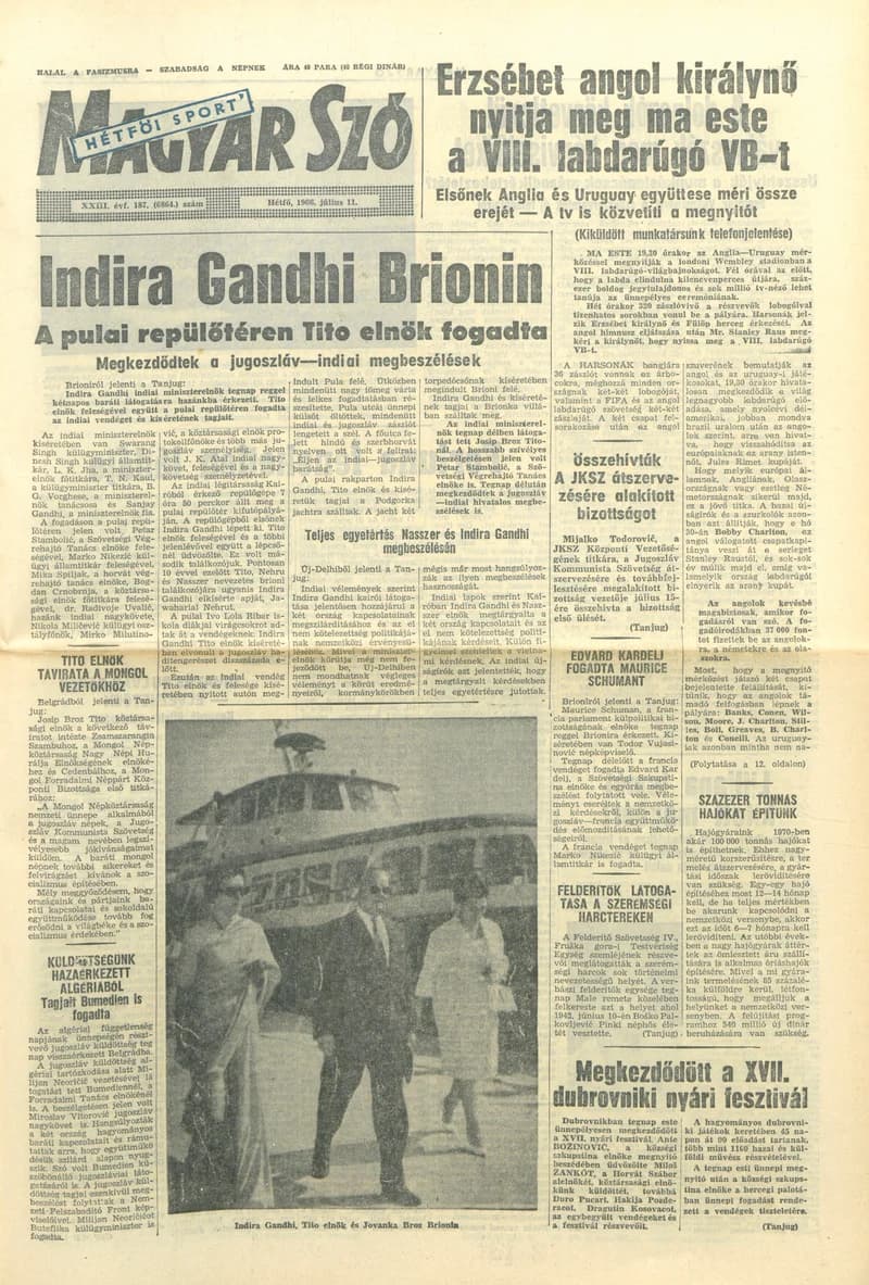 Magyar Szó, 23. évf. 1966. július 11. 187. sz.