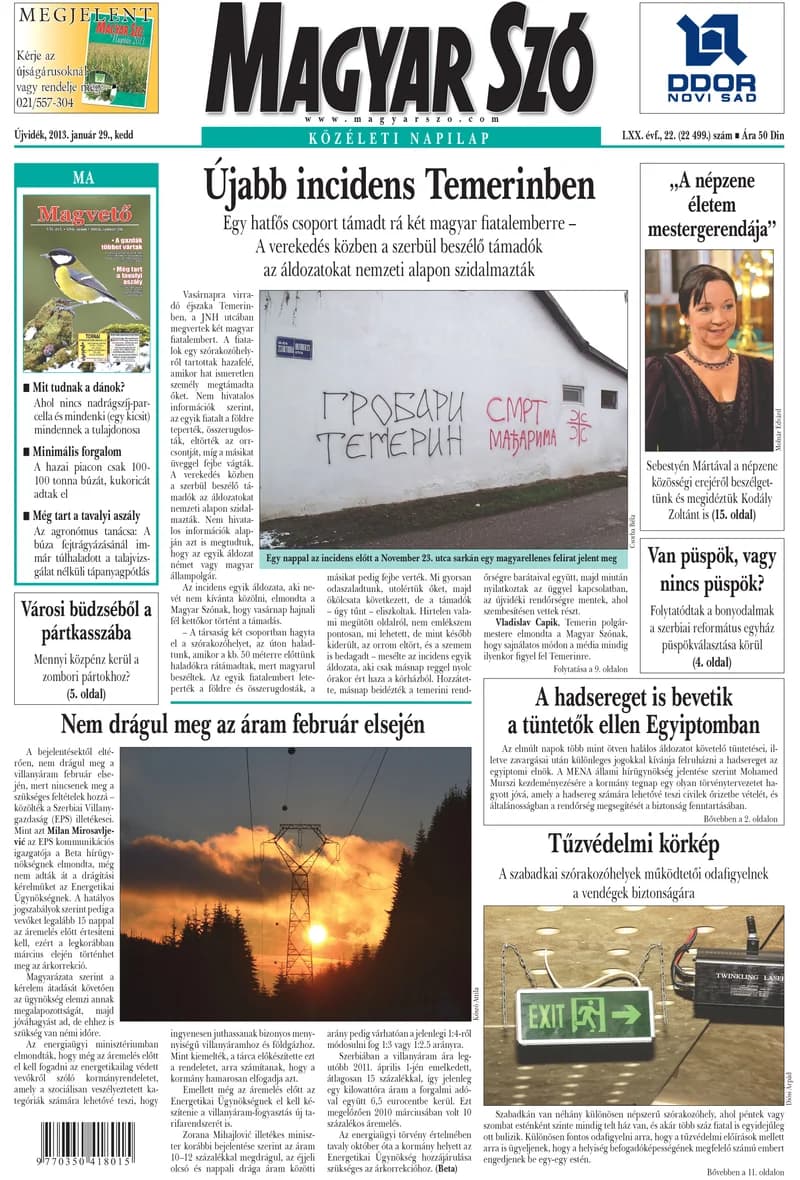 Magyar Szó, 70. évf. 2013. január 29. 22. sz. 1–20. oldal