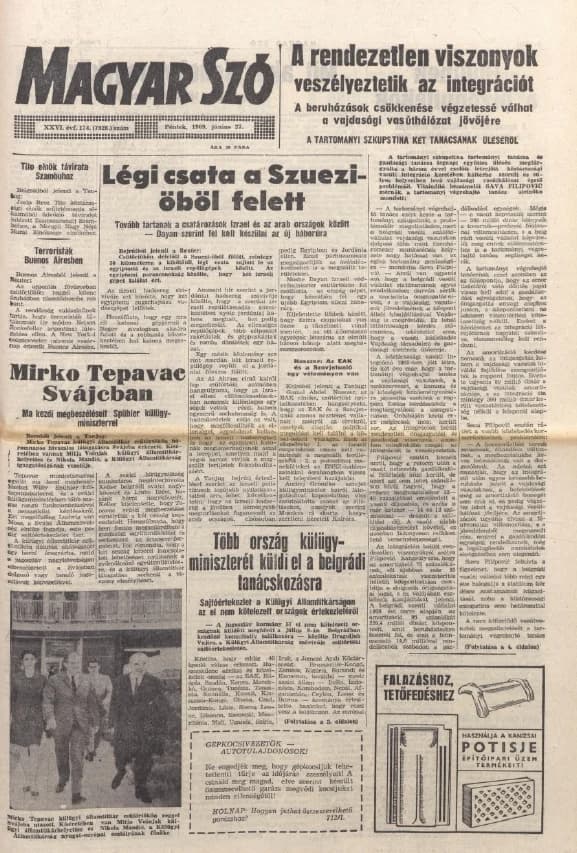 Magyar Szó, 26. évf. 1969. június 27. 174. sz. 1–12. oldal