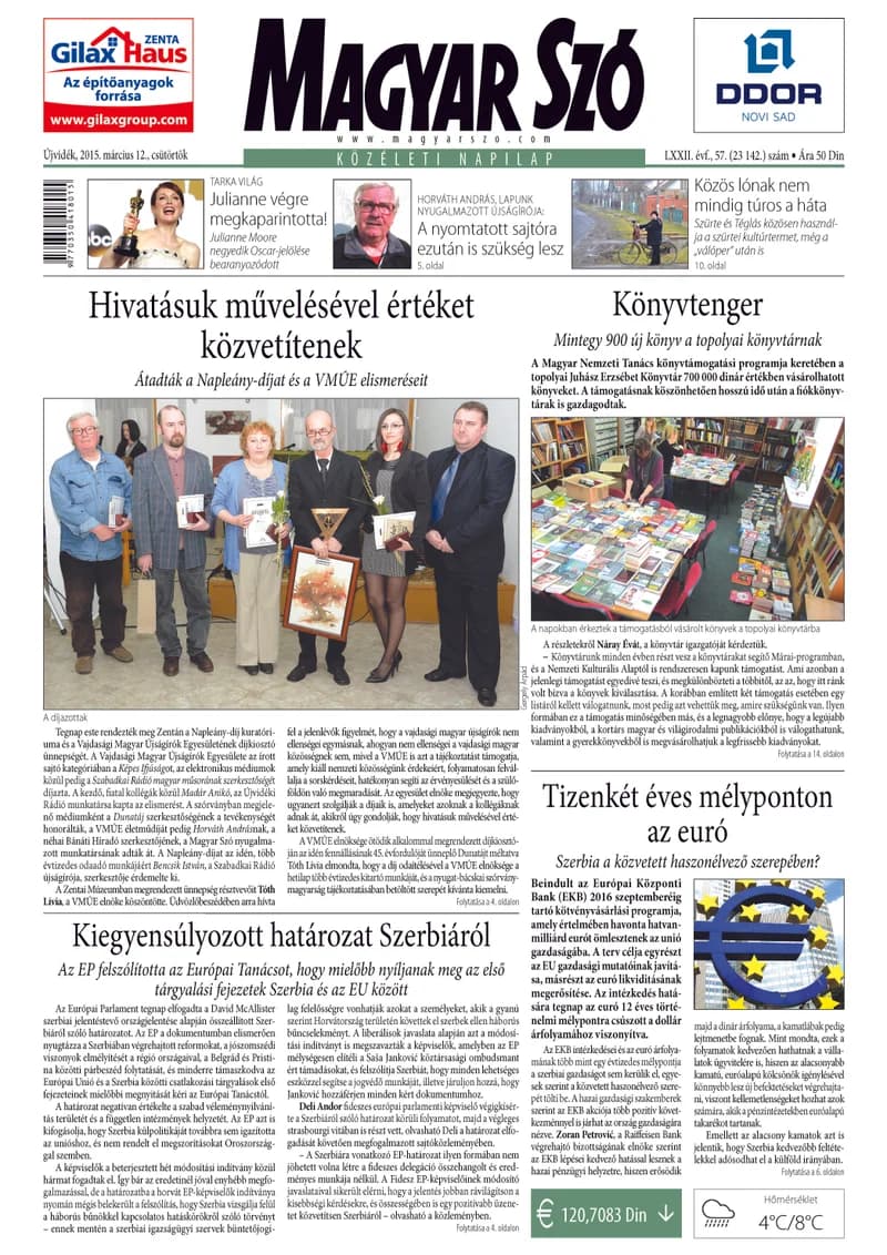 Magyar Szó, 72. évf. 2015. március 12. 57. sz. 1–20. oldal