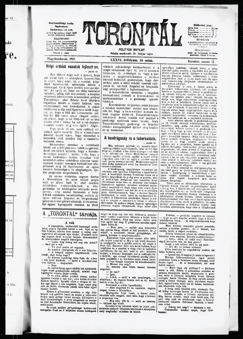 Torontál, 36. évf. 1907. január 12. 10. sz.