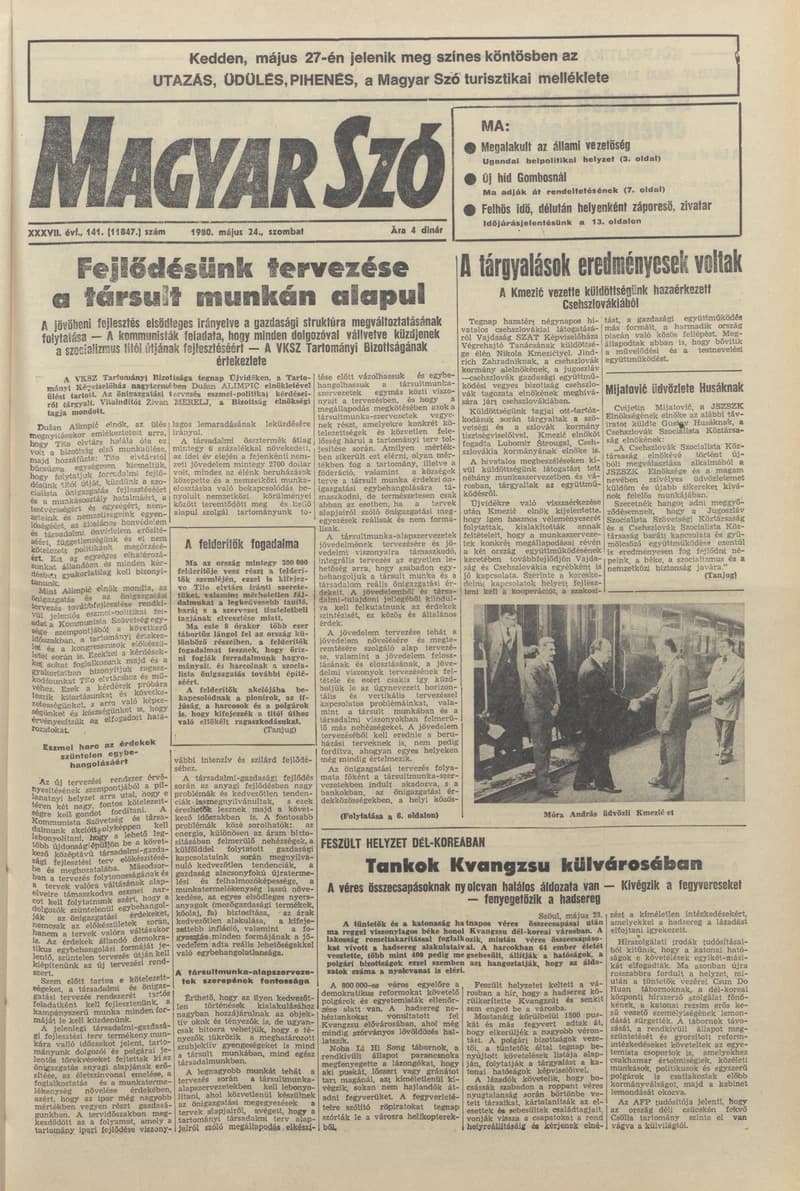 Magyar Szó, 37. évf. 1980. május 24. 141. sz. 1–28. oldal