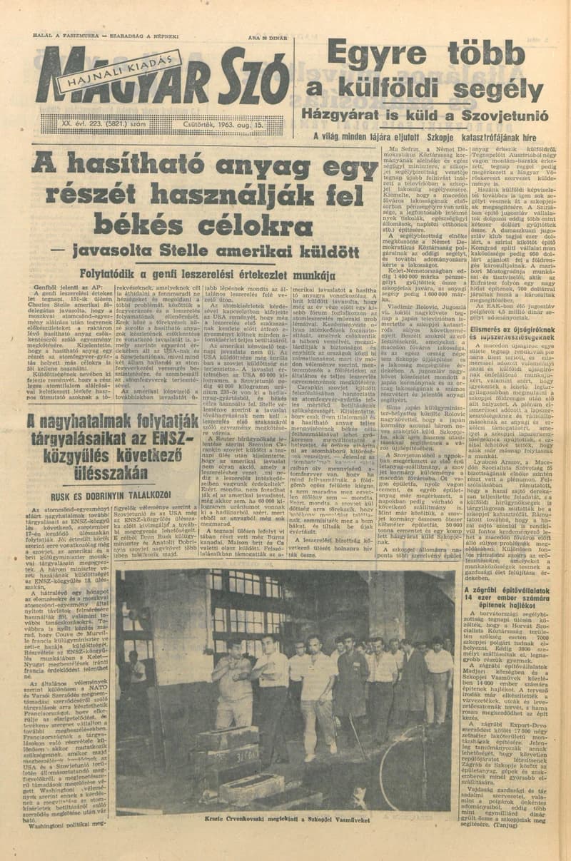Magyar Szó, 20. évf. 1963. augusztus 15. 223. sz. 1–14. oldal