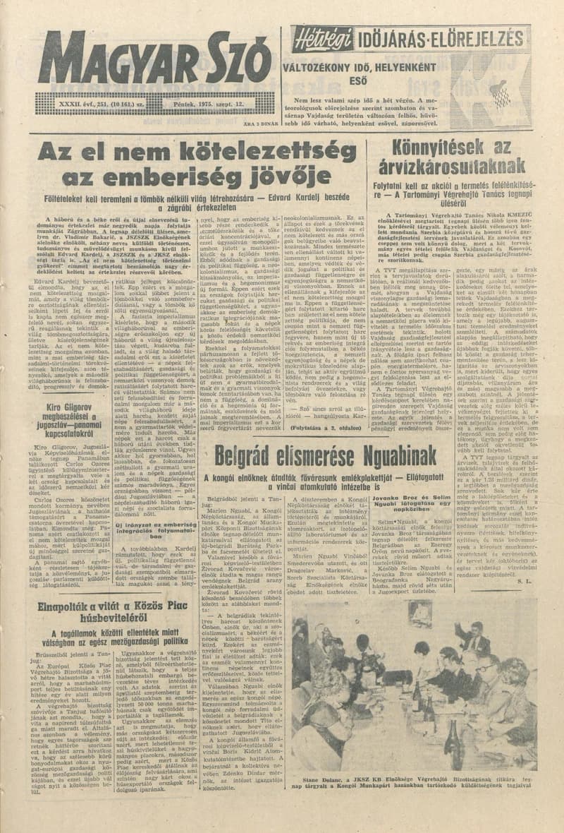 Magyar Szó, 32. évf. 1975. szeptember 12. 251. sz.
