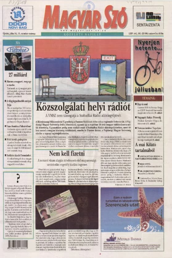 Magyar Szó, 64. évf. 2007. július 14. – 15. 162. sz. 1–12. oldal
