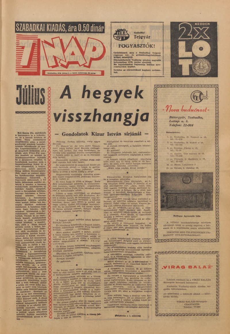 7 Nap, 25. évf. 1970. július 3. 28. sz. 1–16. oldal