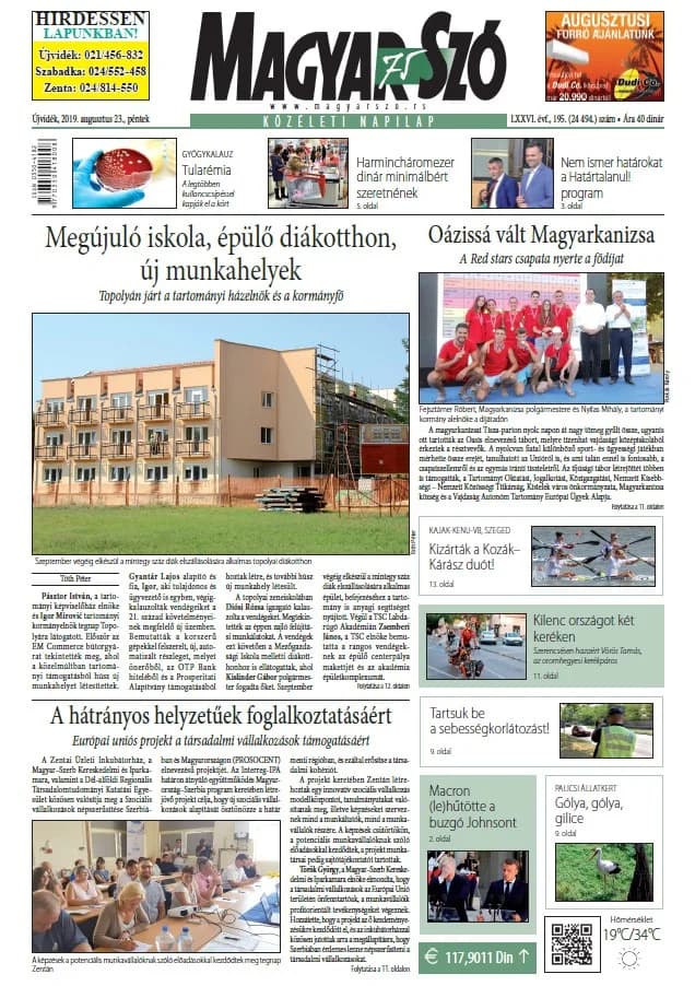 Magyar Szó, 76. évf. 2019. augusztus 23. 195. sz. 1–16. oldal