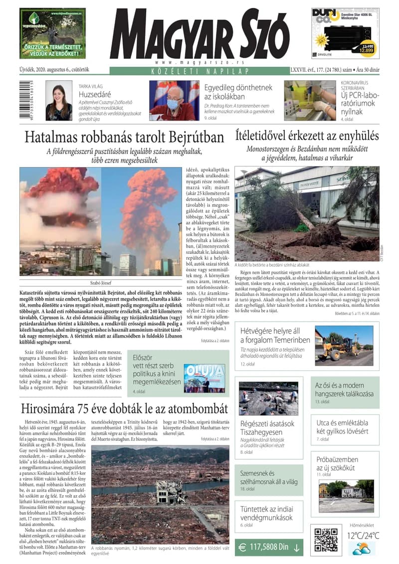 Magyar Szó, 77. évf. 2020. augusztus 6. 177. sz. 1–20. oldal