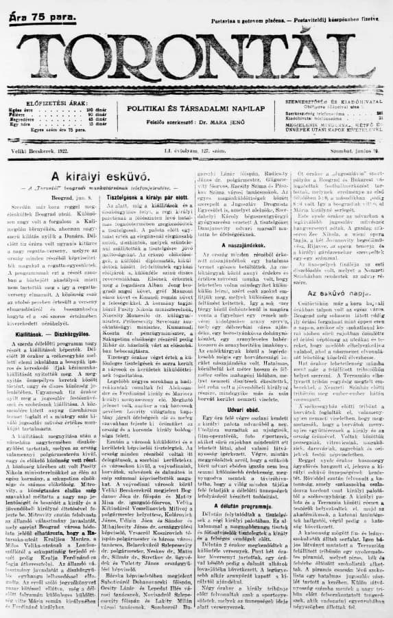 Torontál, 51. évf. 1922. június 10. 127. sz.