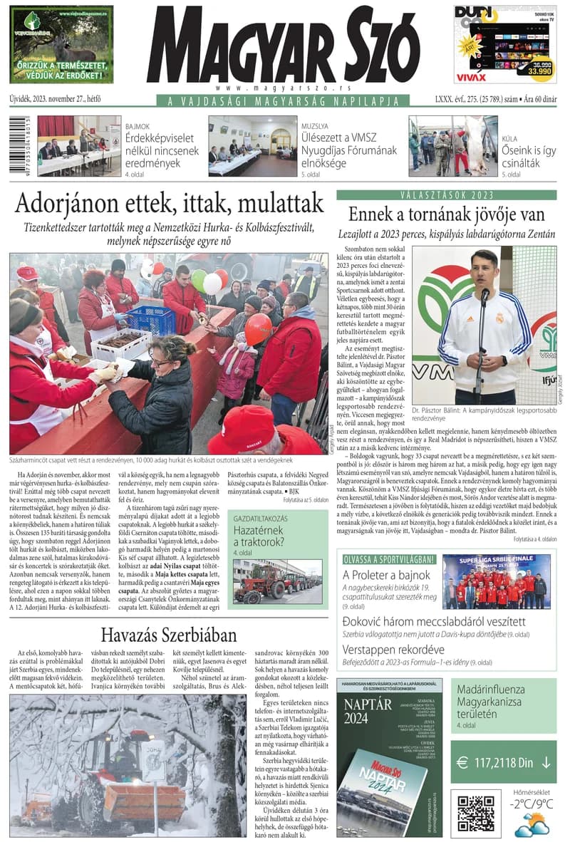 Magyar Szó, 80. évf. 2023. november 27. 275. sz. 1–16. oldal