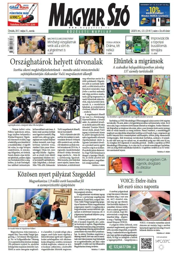 Magyar Szó, 74. évf. 2017. május 31. 123. sz. 1–16. oldal