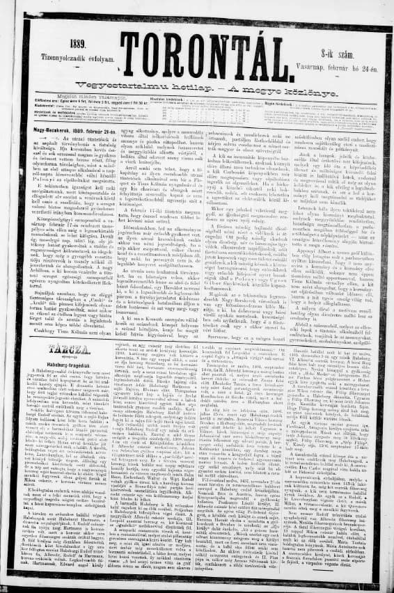 Torontál, 18. évf. 1889. február 24. 8. sz.