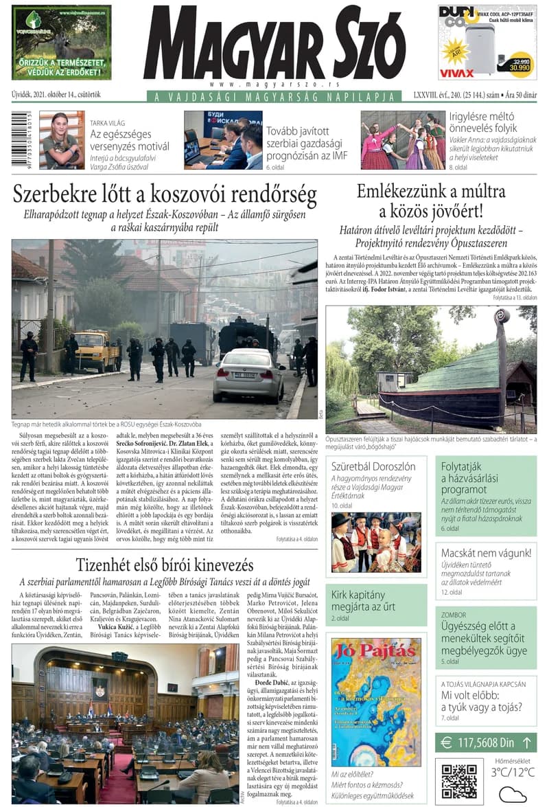 Magyar Szó, 78. évf. 2021. október 14. 240. sz. 1–20. oldal