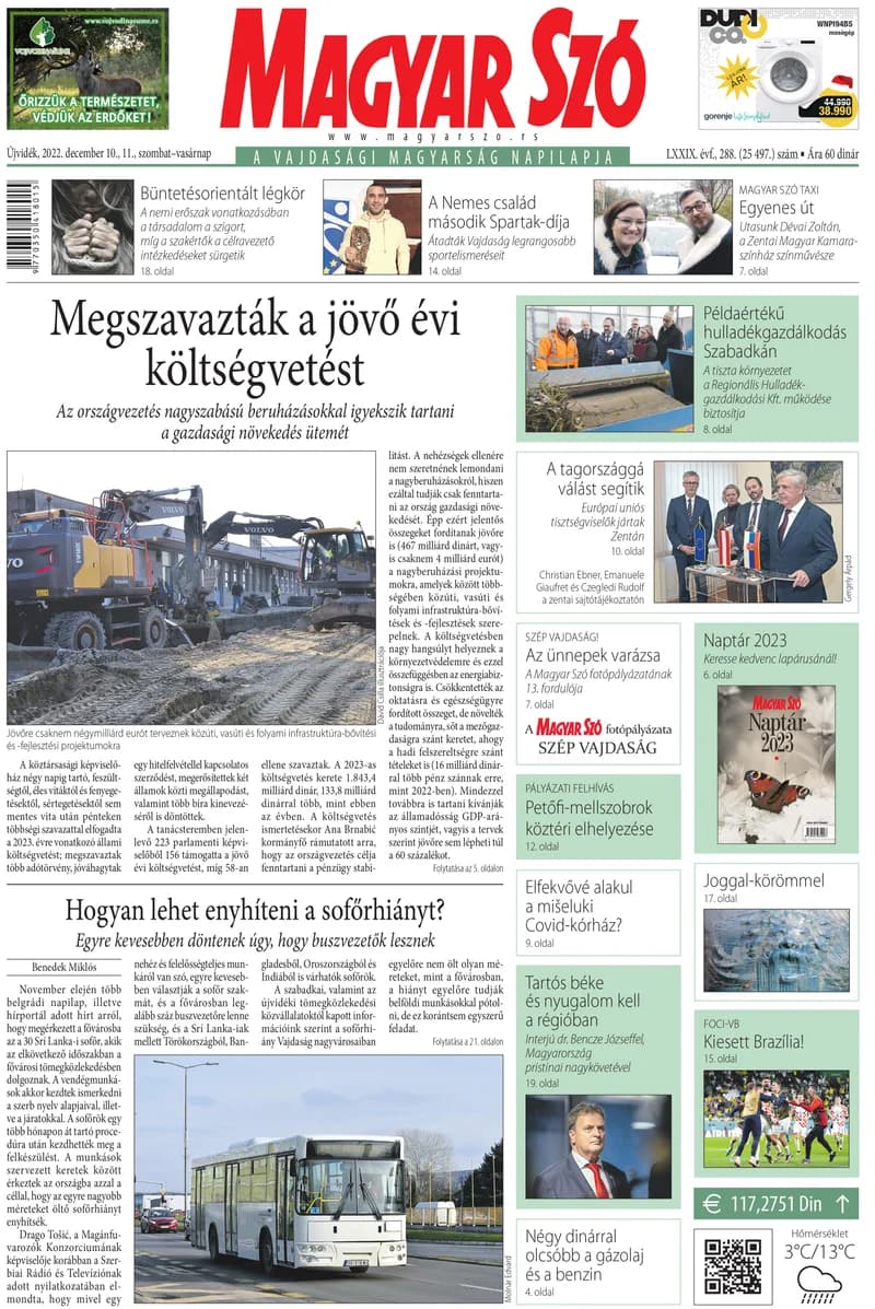 Magyar Szó, 79. évf. 2022. december 10. – 11. 288. sz. 1–32. oldal