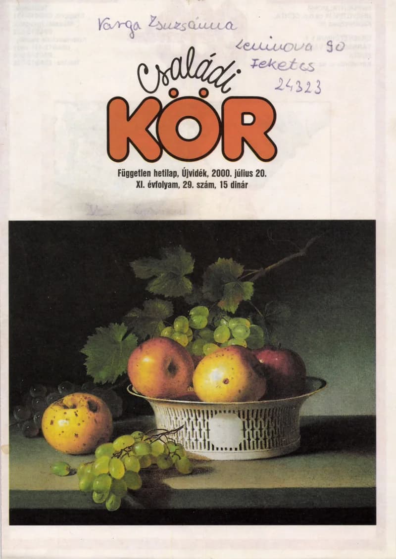 Családi Kör, 11. évf. 2000. július 20. 29. sz.