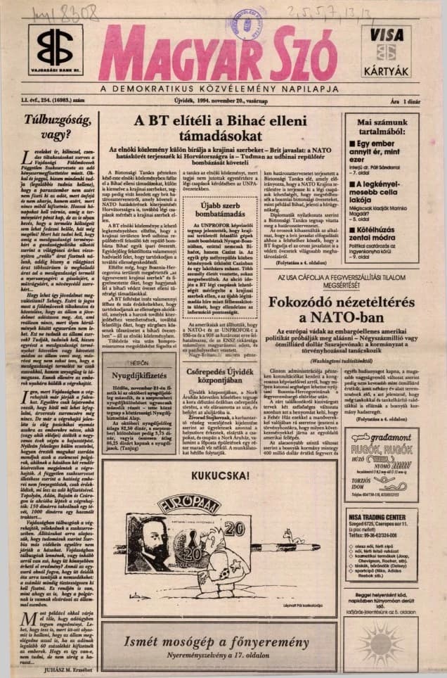 Magyar Szó, 51. évf. 1994. november 20. 254. sz.