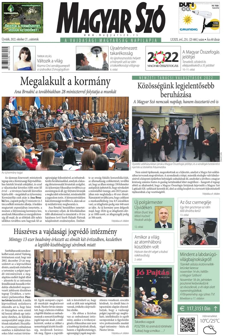 Magyar Szó, 79. évf. 2022. október 27. 251. sz. 1–20. oldal