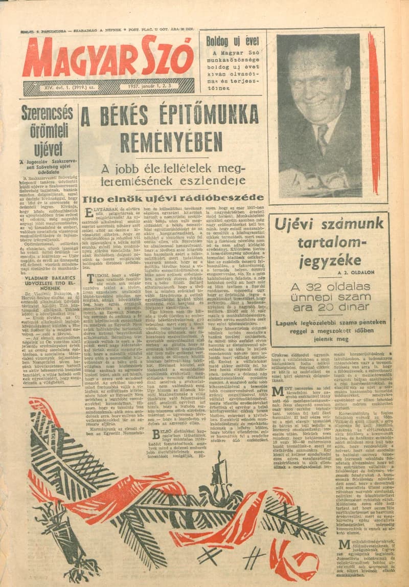 Magyar Szó, 14. évf. 1957. január 1. – 3. 1. sz. 1–32. oldal