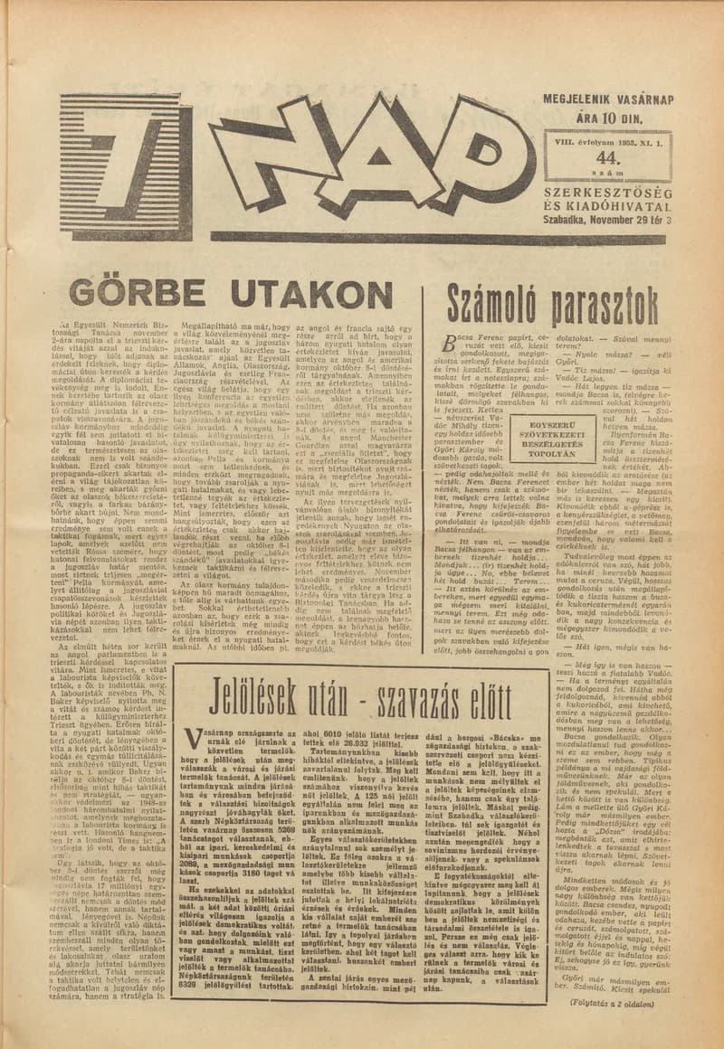 7 Nap, 8. évf. 1953. november 1. 44. sz. 1–16. oldal