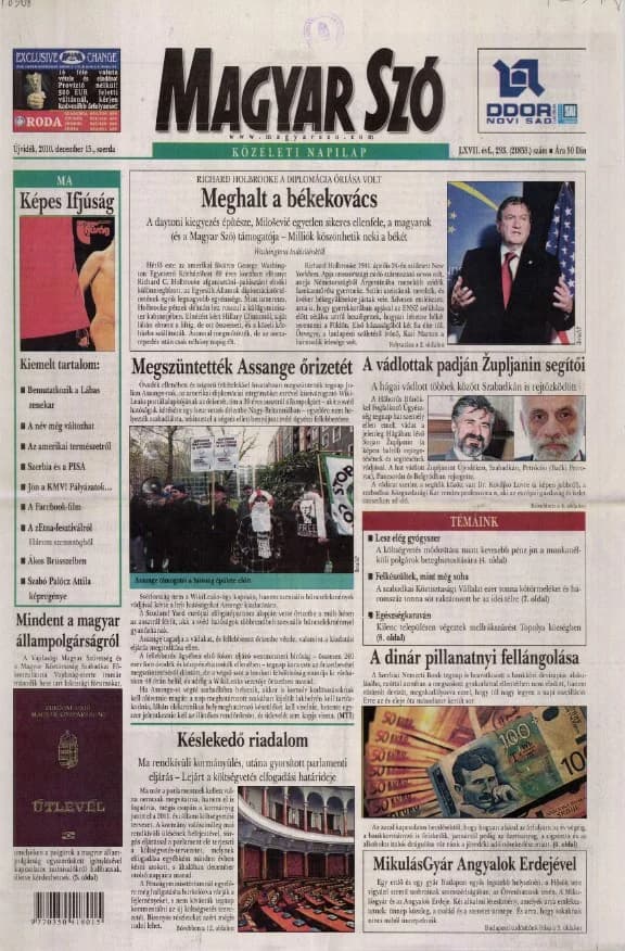 Magyar Szó, 67. évf. 2010. december 15. 293. sz. 1–20. oldal