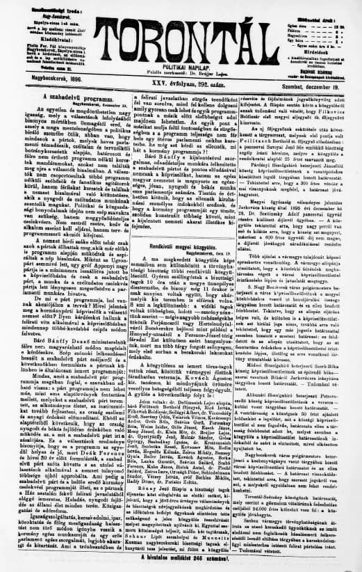 Torontál, 25. évf. 1896. december 19. 292. sz.