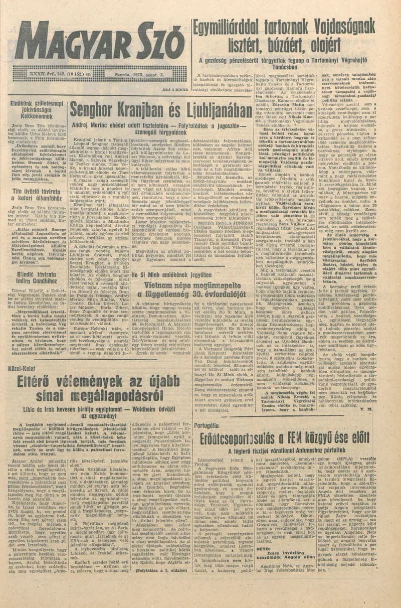 Magyar Szó, 32. évf. 1975. szeptember 3. 242. sz.