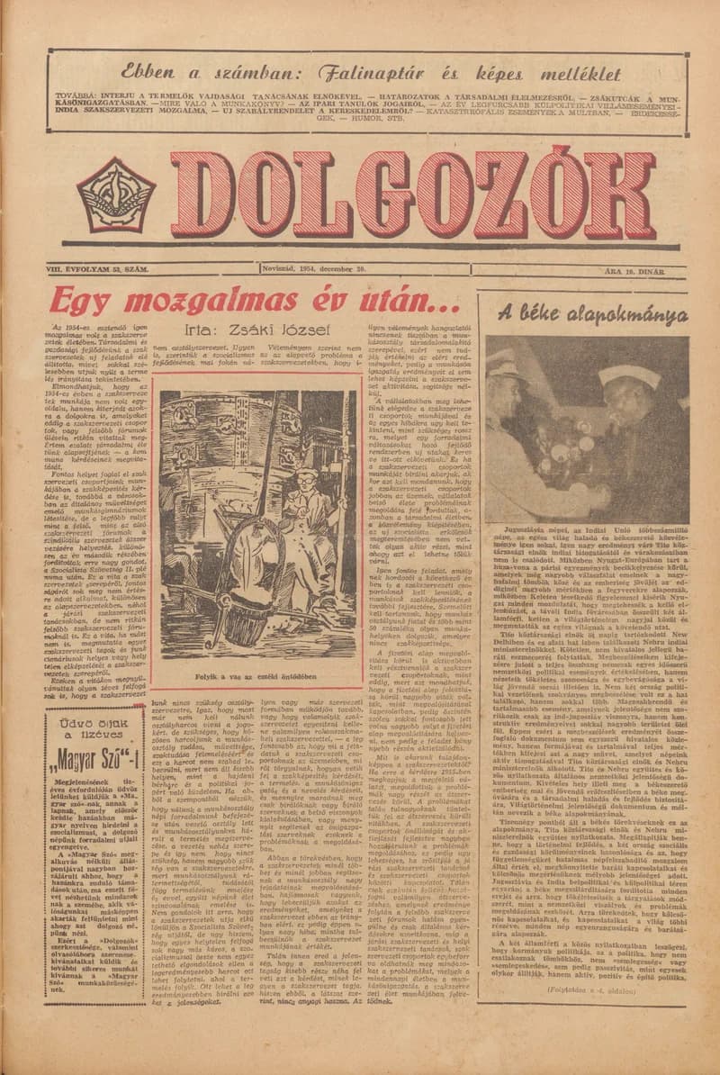 Dolgozók, 8. évf. 1954. december 30. 53. sz.