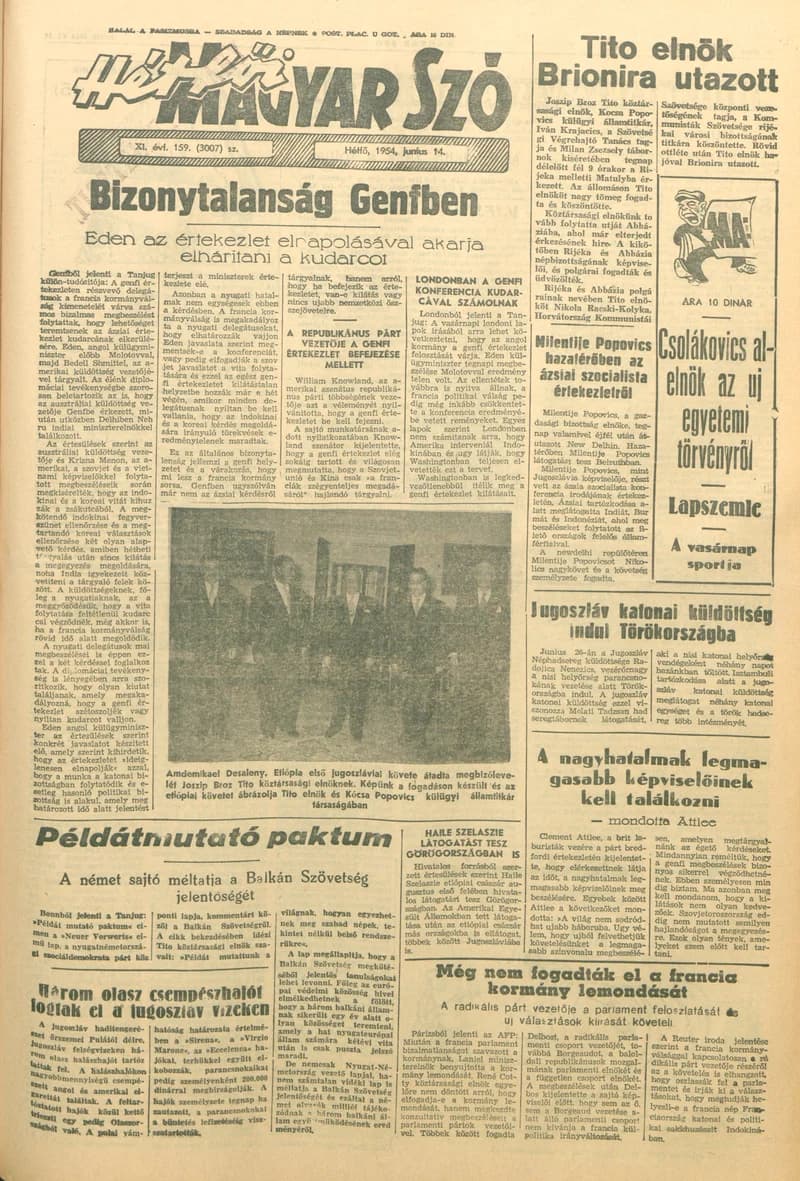 Magyar Szó, 11. évf. 1954. június 14. 159. sz. 1–6. oldal