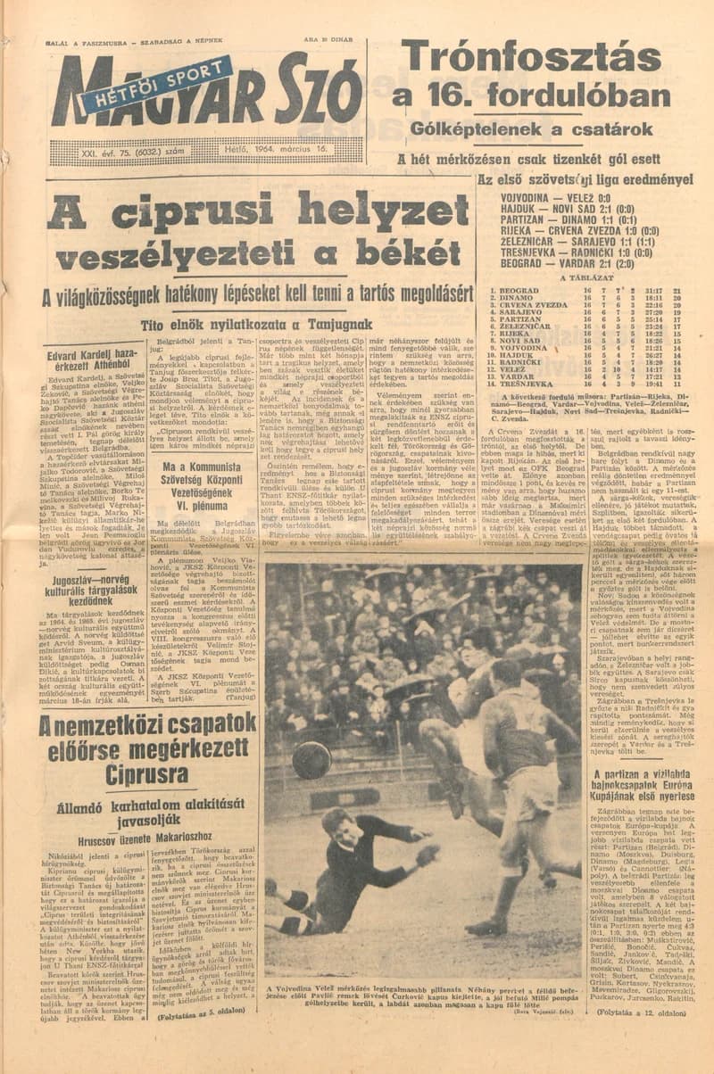 Magyar Szó, 21. évf. 1964. március 16. 75. sz. 1–16. oldal