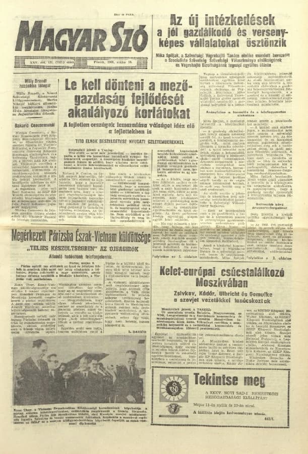 Magyar Szó, 25. évf. 1968. május 10. 127. sz. 1–12. oldal