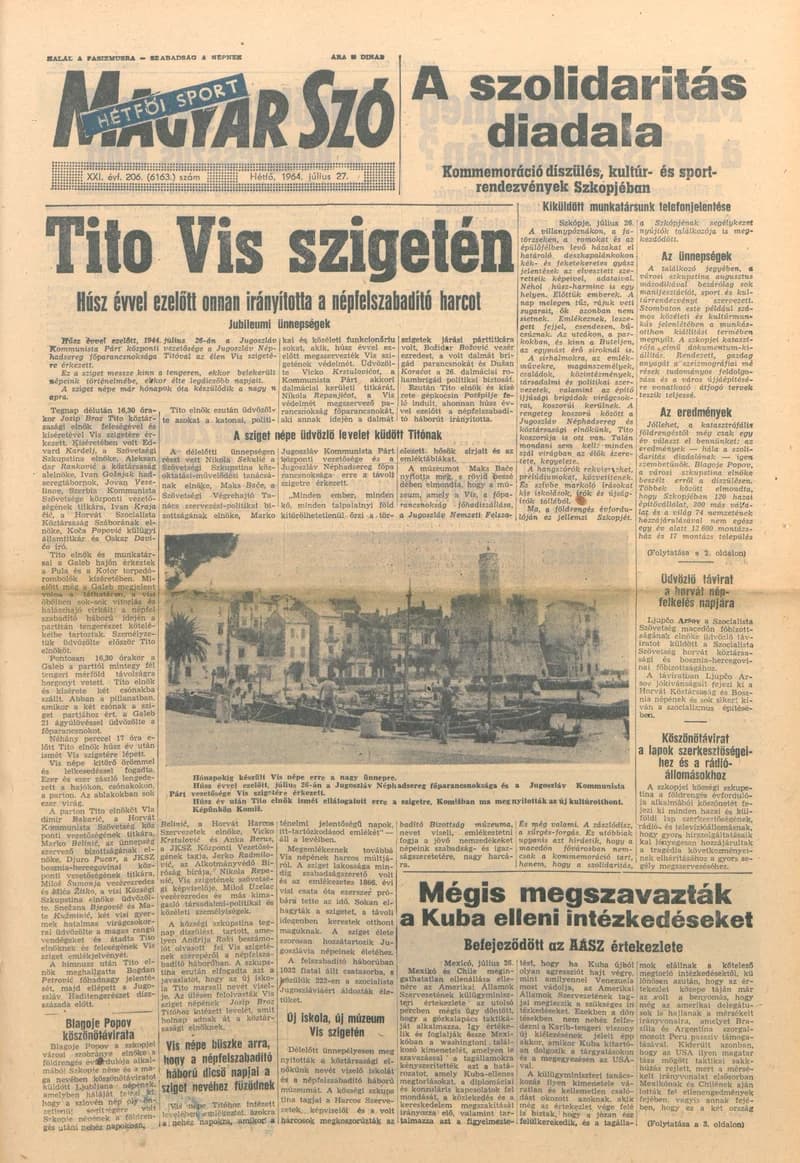Magyar Szó, 21. évf. 1964. július 27. 206. sz. 1–12. oldal