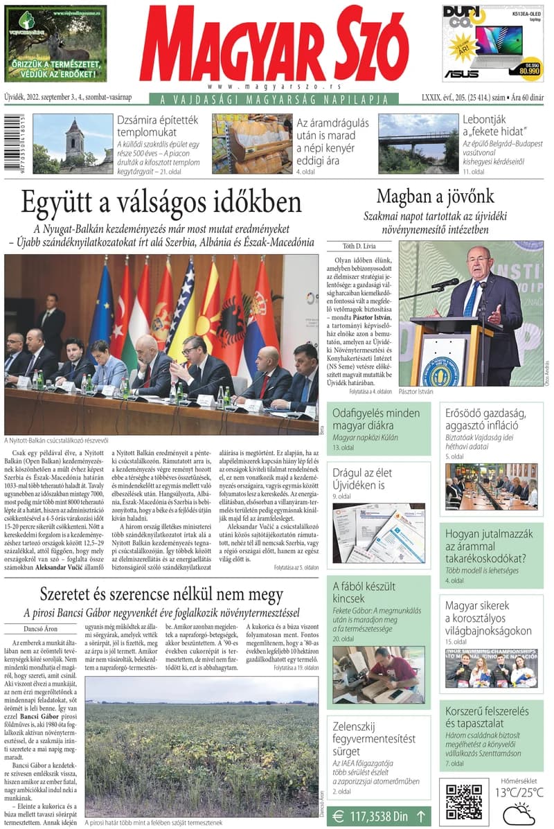 Magyar Szó, 79. évf. 2022. szeptember 3. – 4. 205. sz. 1–32. oldal