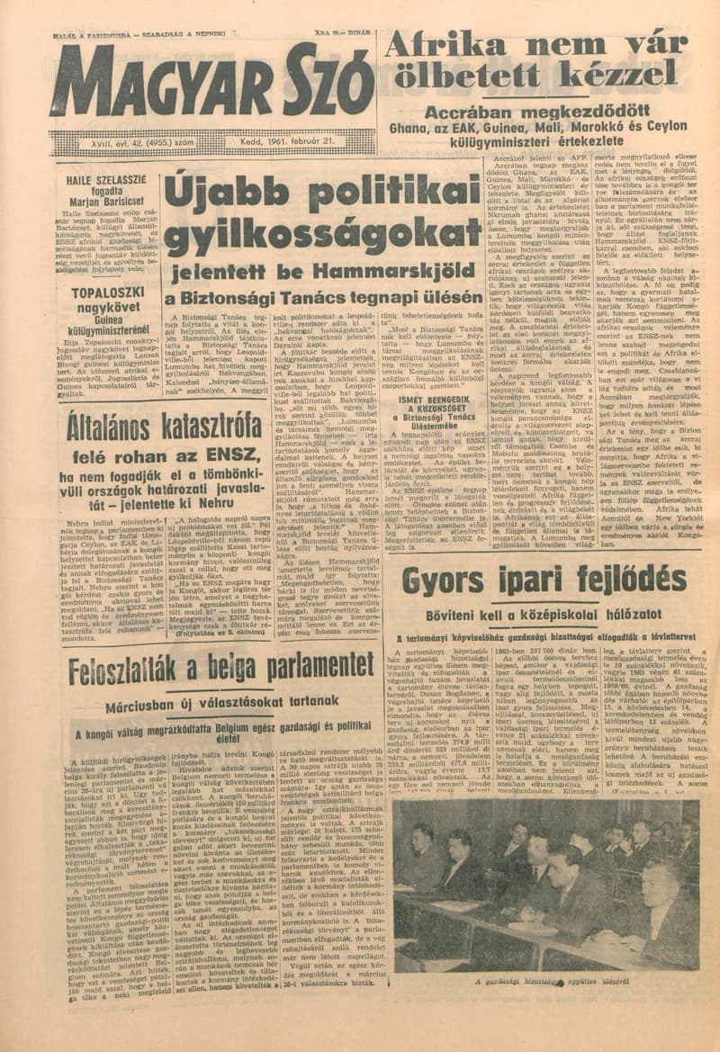 Magyar Szó, 18. évf. 1961. február 21. 42. sz. 1–12. oldal