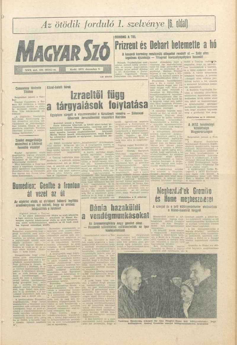 Magyar Szó, 30. évf. 1973. december 4. 332. sz.