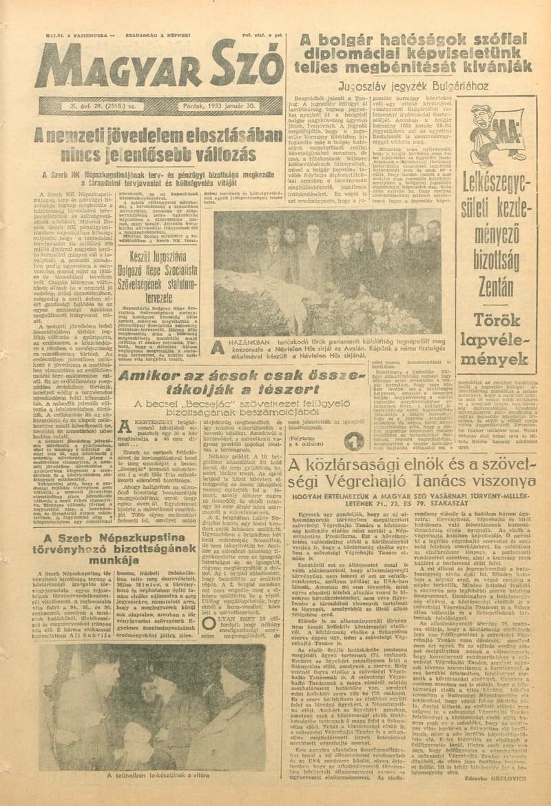 Magyar Szó, 10. évf. 1953. január 30. 29. sz.
