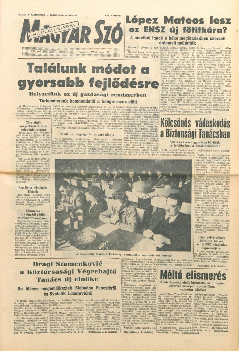 Magyar Szó, 21. évf. 1964. november 18. 320. sz.