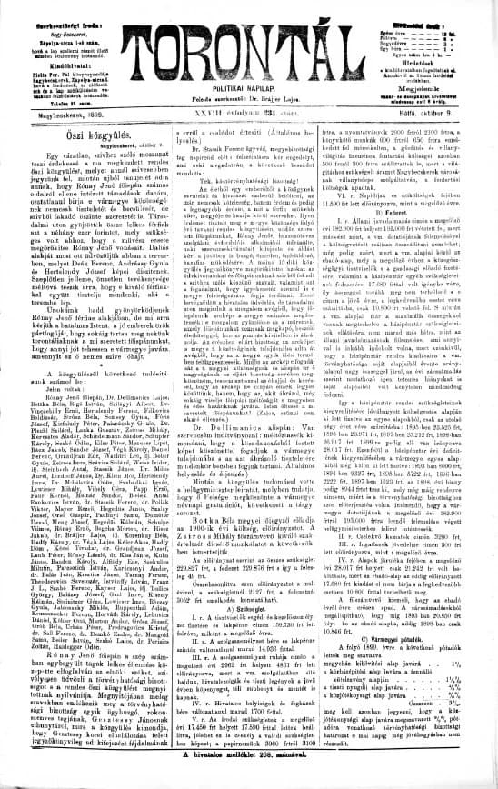 Torontál, 28. évf. 1899. október 9. 231. sz.