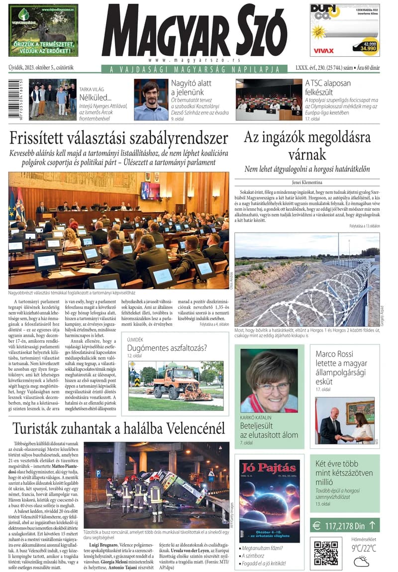 Magyar Szó, 80. évf. 2023. október 5. 230. sz. 1–20. oldal