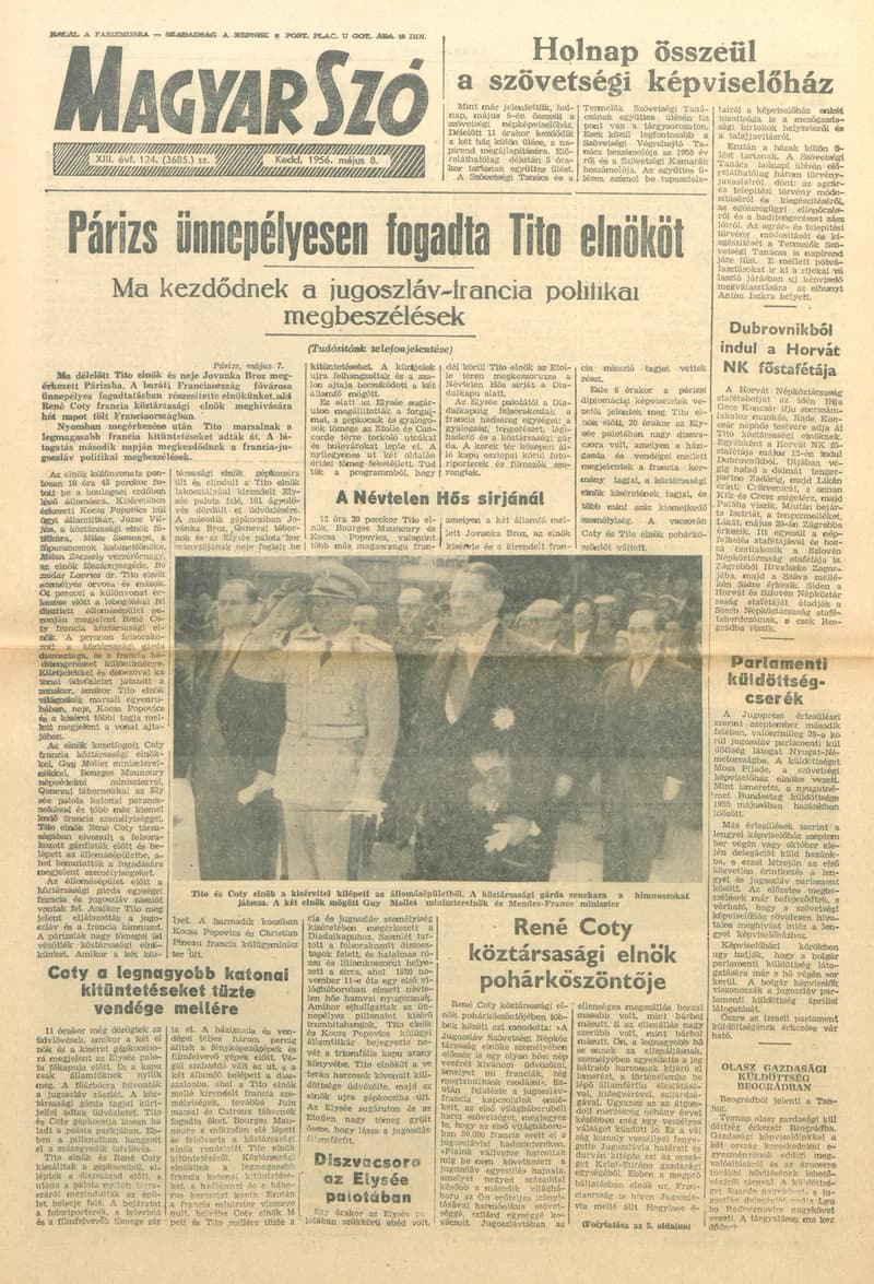 Magyar Szó, 13. évf. 1956. május 8. 124. sz. 1–8. oldal