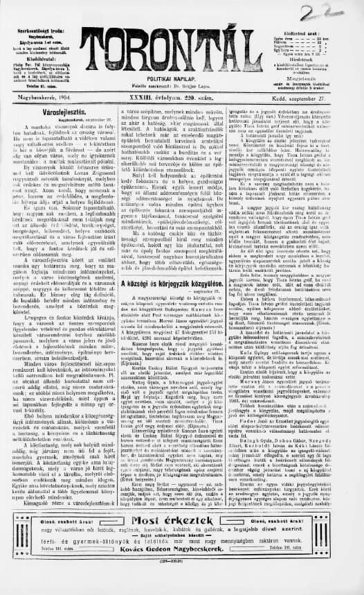Torontál, 33. évf. 1904. szeptember 27. 220. sz.