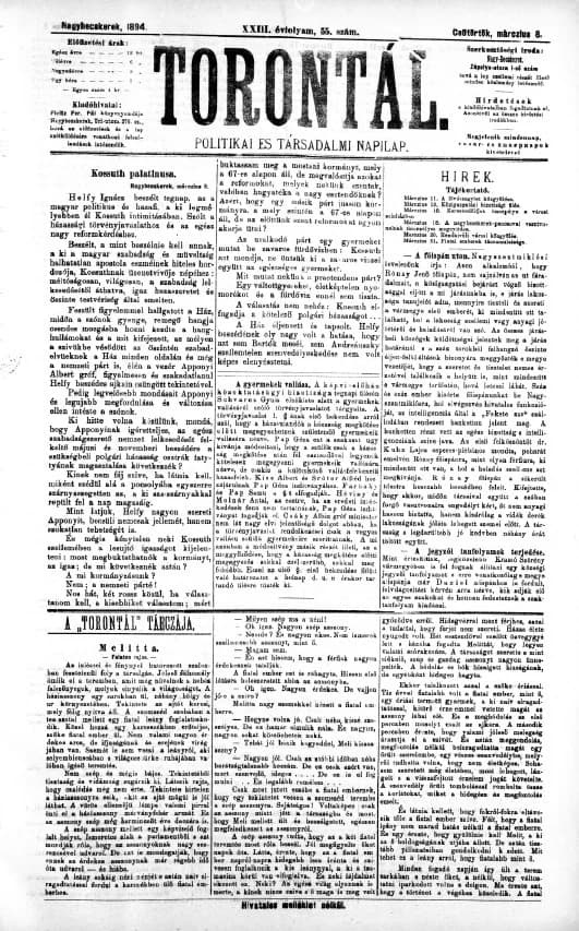 Torontál, 23. évf. 1894. március 8. 55. sz.