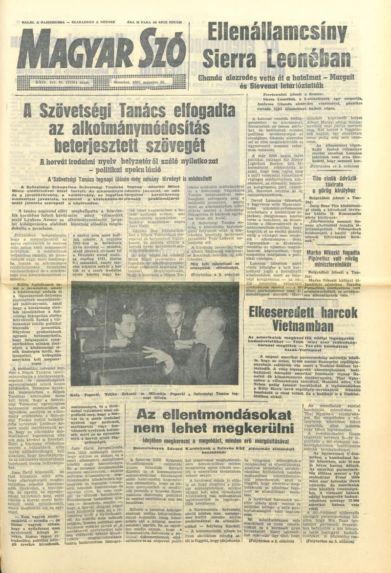 Magyar Szó, 24. évf. 1967. március 25. 81. sz. 1–12. oldal