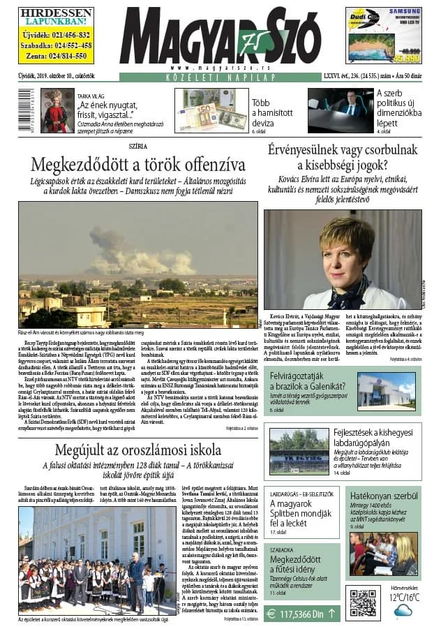 Magyar Szó, 76. évf. 2019. október 10. 236. sz. 1–20. oldal