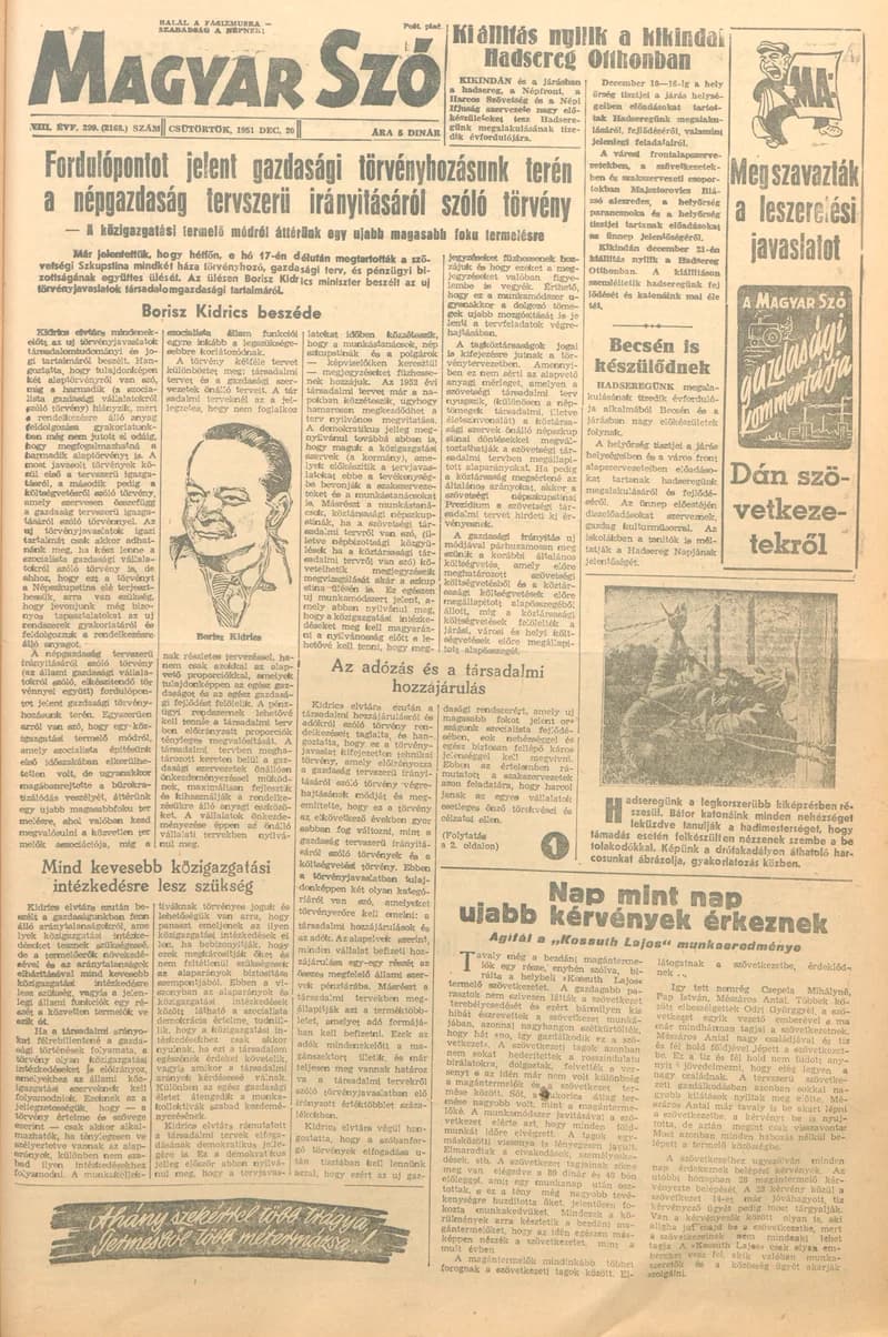 Magyar Szó, 8. évf. 1951. december 20. 299. sz. 1–6. oldal