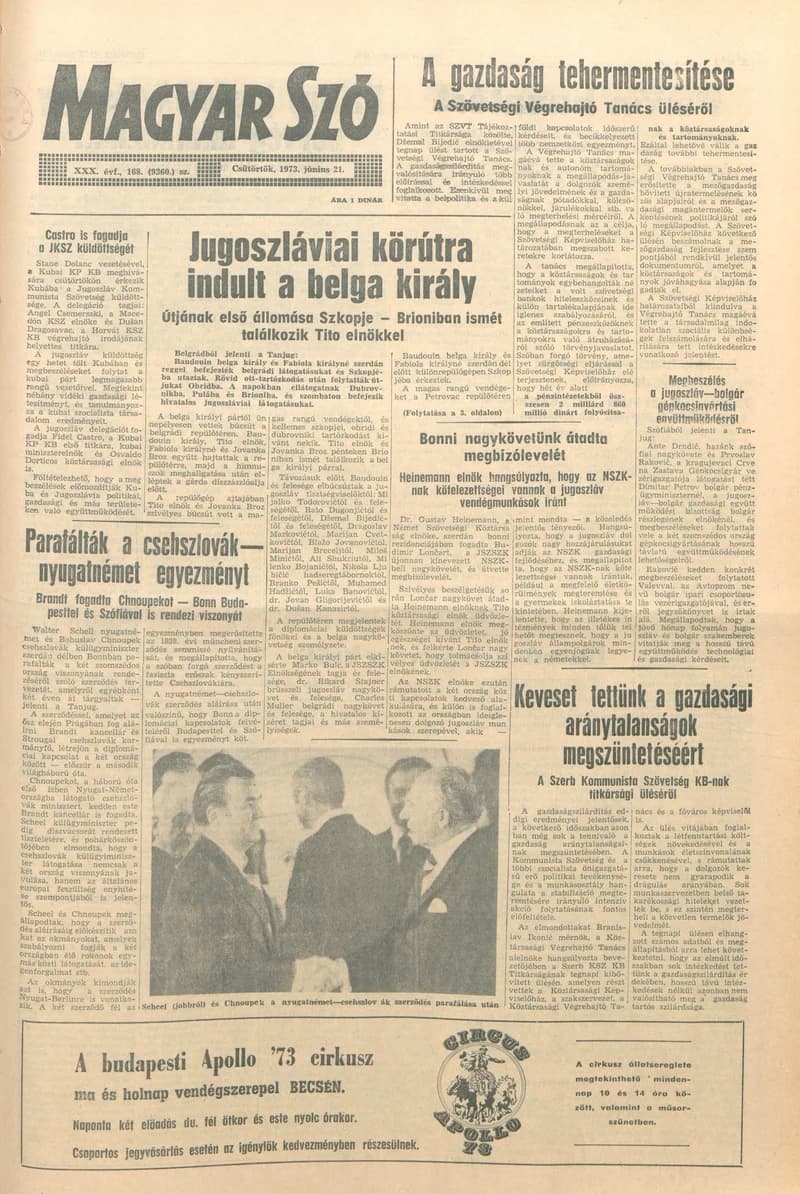 Magyar Szó, 30. évf. 1973. június 21. 168. sz. 1–20. oldal