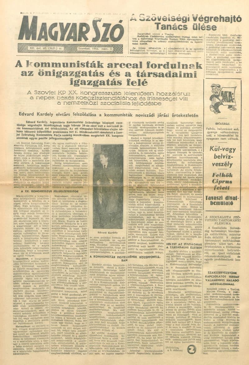Magyar Szó, 13. évf. 1956. március 3. 60. sz. 1–12. oldal